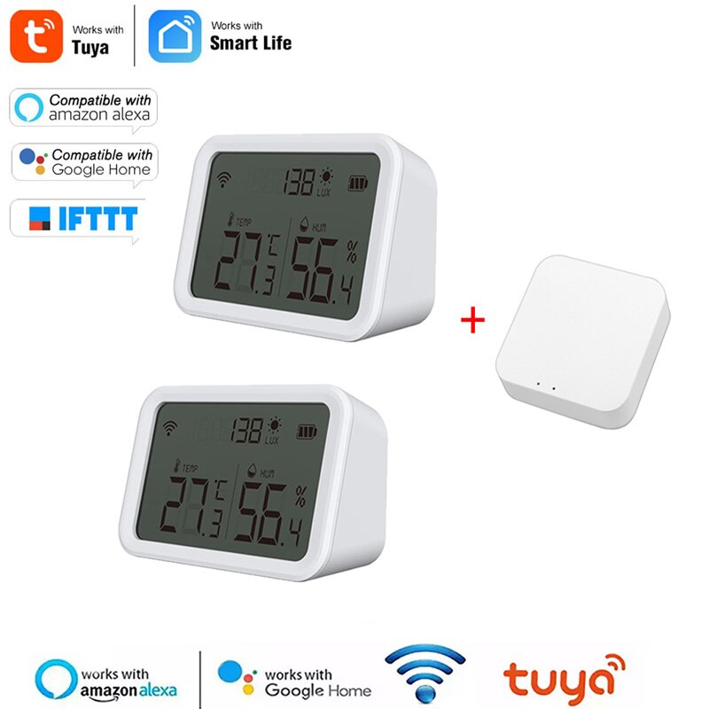 Tuya Zigbee Smart Home Temperatuur En Vochtigheid Sensor Met Led Scherm Werkt Met Alexa Google Assistent En Tuya Zigbee Hub