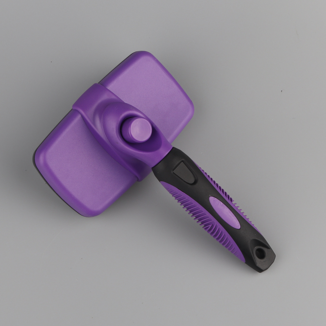 Zelfreinigende huisdierhaarborstel Honden- en kattenkam Verwijdert harenverwijderaarDeshedding Tool, verliesverzorging, grote hondenaccessoires: Paars