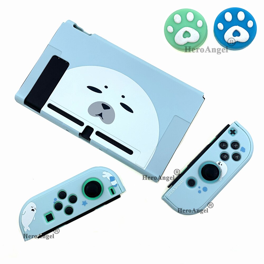 Cute Pink For Nintend Switch Protective Case Animal Crossing Console Storage Bag for Nintendo Switch Lite Accessories Thumb Grip: Switch Protect Blue