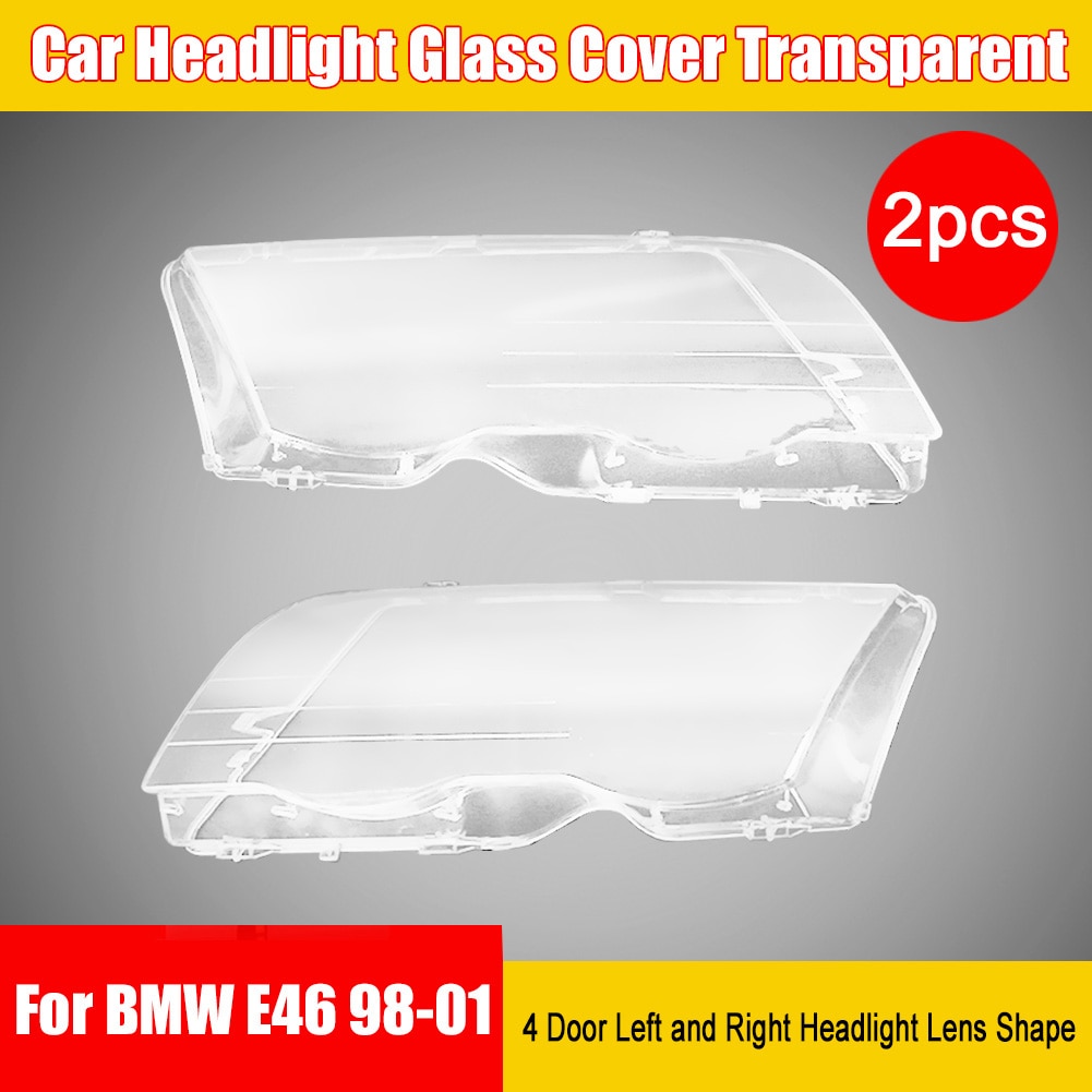 Voor Bmw E46 1998-2001 Auto Koplamp Glas Cover Transparante Links Rechts Koplamp Lens Vorm Lampenkap Deksel Koplamp Shell