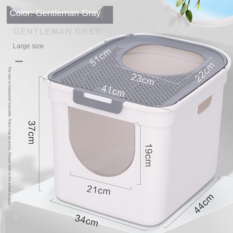 Caja de arena moderna para pasillo, desodorante de inodoro de gran tamaño, canal largo, completamente cerrado, a prueba de salpicaduras, suministros para gatos: E