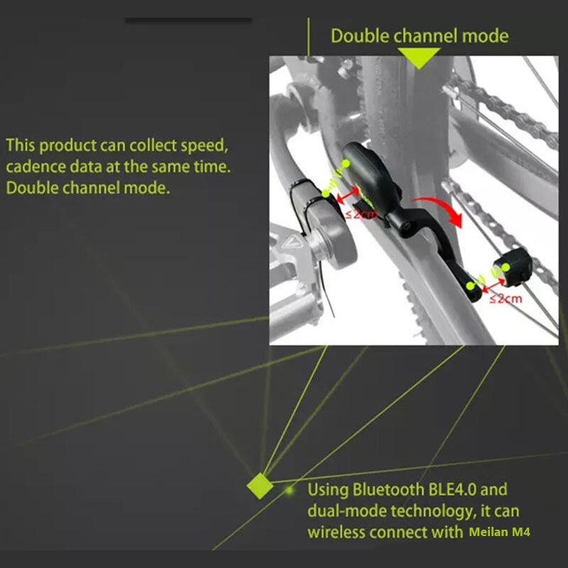 Meilan Bicycle Accessories C1 C3 C5 Wireless Speed / Cadence Sensor Waterproof Bluetooth BT4.0 sensore Bike Heart Rate Monitor