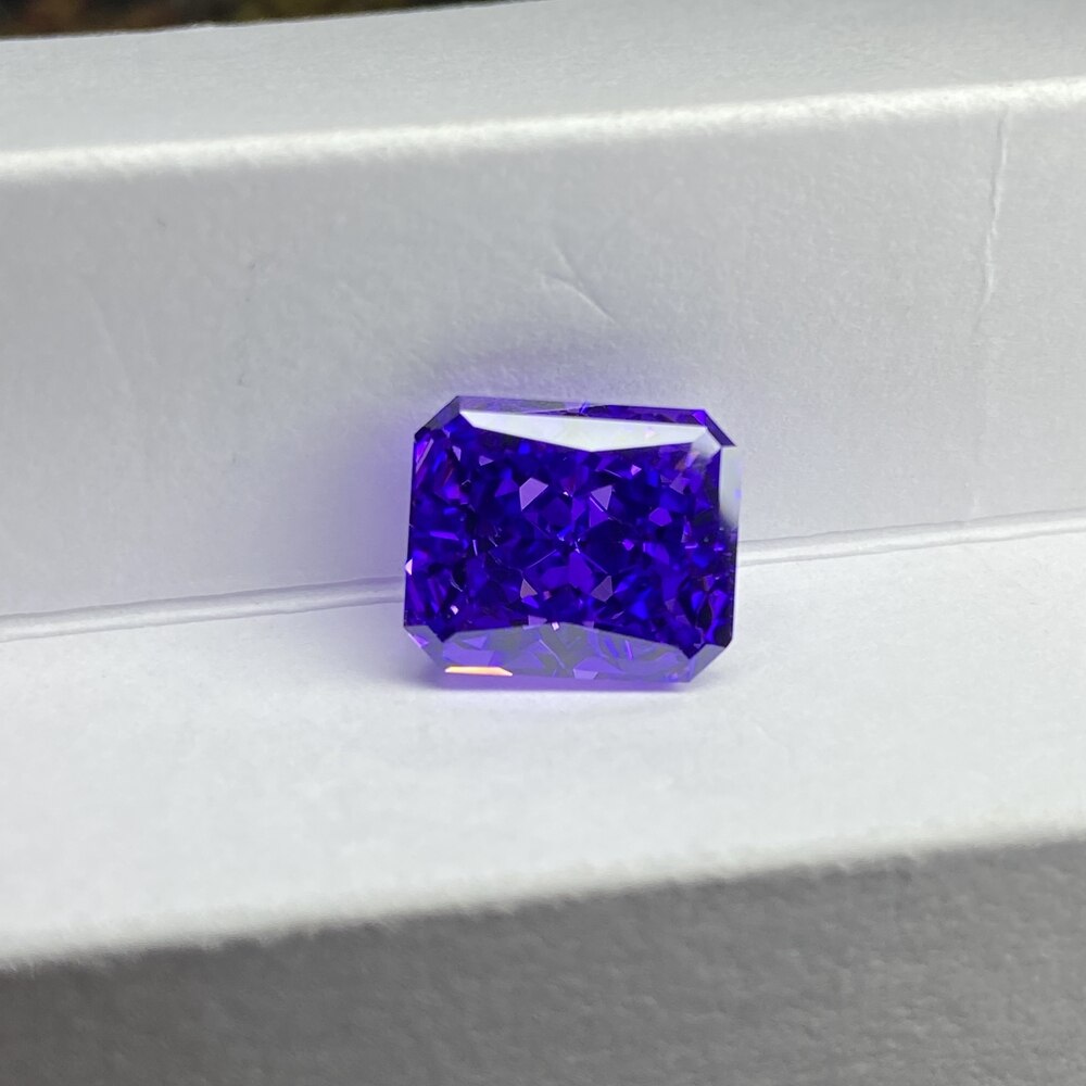 Meisidian 6A 10x12mm strahlend schneiden Violett Zirkonia 12 Karat zerquetscht Eis CZ Diamant