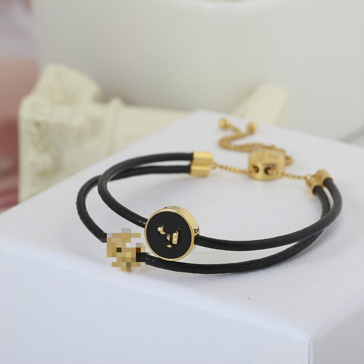 Braccialetto di perle intarsiato arabo saudita alla moda bracciale icona Logo lucido accessori gioielli femminili braccialetti con ciondoli regalo: TBB-04 black