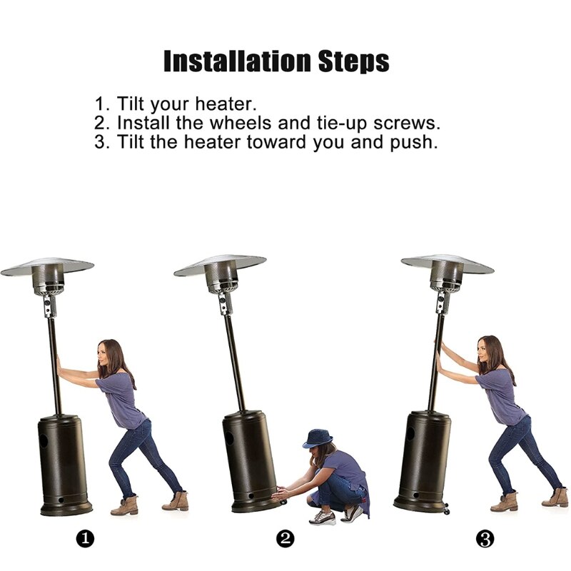 652F propan grzejnik tarasowy wymiana grzałki koła zestaw gazowy ogrzewacz tarasowy grzejnik tarasowy koła uniwersalne ruchome koła robić skroplonego gazu