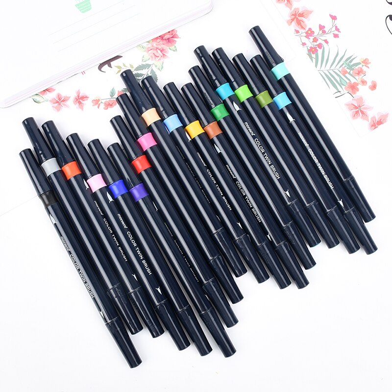1Pc Monami Aquarelpenseel Pen Aquarel Medium Fijne Twin Brush Marker Voor Tekening Kalligrafie Schilderen School Art