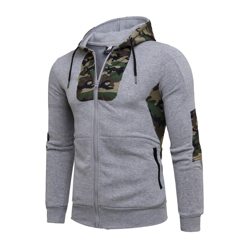 Outdoor winter antumn Men\'s army green camouflage fleece cardigan sports jogging training leisure coat teenagers