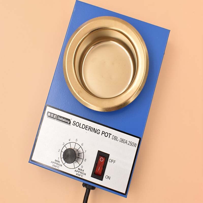 Lead free tin melting furnace debolong small tin furnace titanium alloy melting pot 80 mm wire head tin plating 250 W tin furnac