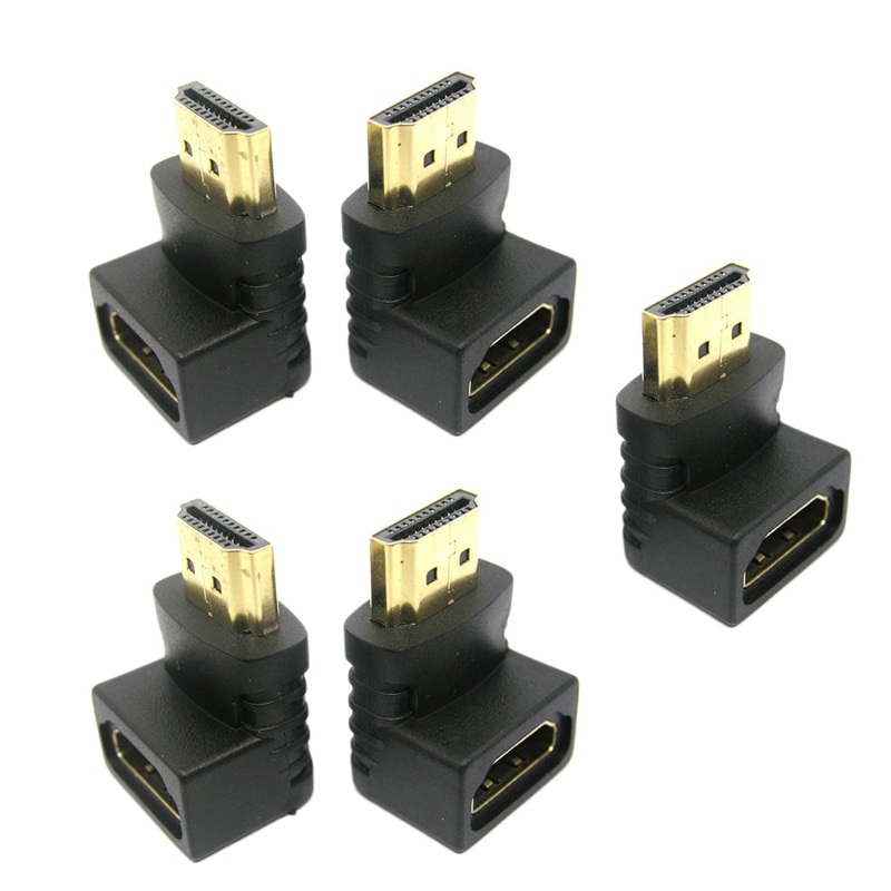 5 Pack Hdmi 90 Graden Graden Haakse Adapter Vergulde Hdmi Man-vrouw Connector Ondersteunt 3D 1080P hdmi Extender Voor R