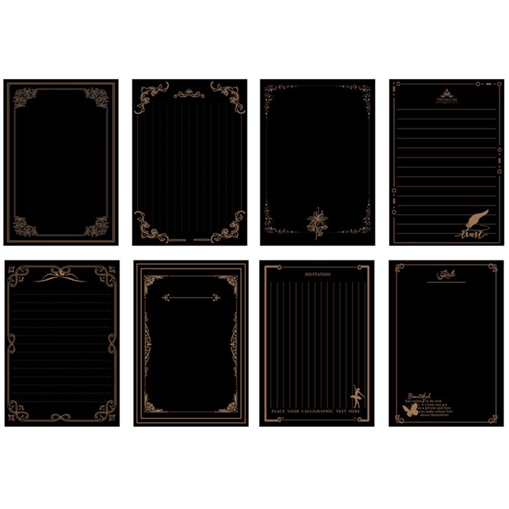 8 Sheets Vintage Letter Paper Wedding Invitation Writing Stationery Paper Pad Note Letter School Office Supplies: Default Title