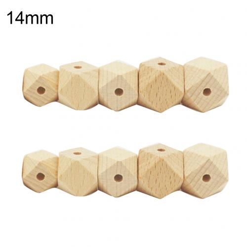 10Pcs Houten Geometrische Hexagon Kralen DIY Ongeverfd Baby Bijtring Ketting Accessoire