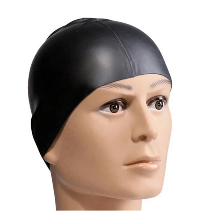 Badekappe, Silikon, wasserdicht, für Männer, Frauen, Erwachsene, freundlicher, langes Haar, Poolkappen, Tauchen, Schwimmausrügestochen, elastische Kappen