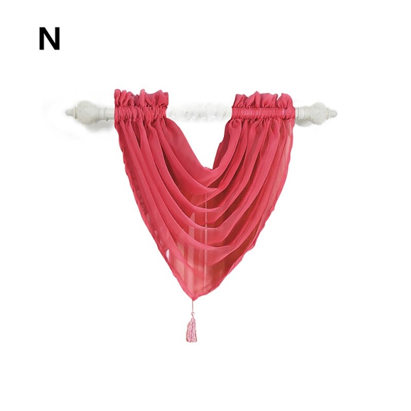 Romantische Moderne Effen Kleur Translucidus Venster Gaas Thuis Gordijn Voor Home Decor Woonkamer Slaapkamer Decoratie Enkele Pc: Rose Red