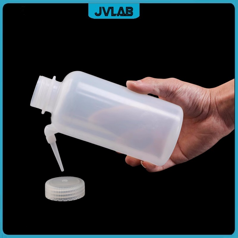 Botella de lavado de plástico para laboratorio, dispositivo de medición de compresión LDPE para uso en laboratorio, cuerpo integrado y tubo separador de 500ml de ancho