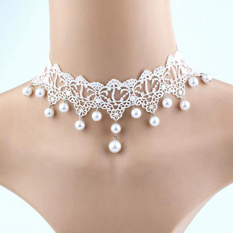 Rose Bloem Kralen Kwastje Mode Fluwelen Choker Voor Vrouwen Vintage Sexy Kant Ketting Meisje Hals Sieraden Accessoires: H