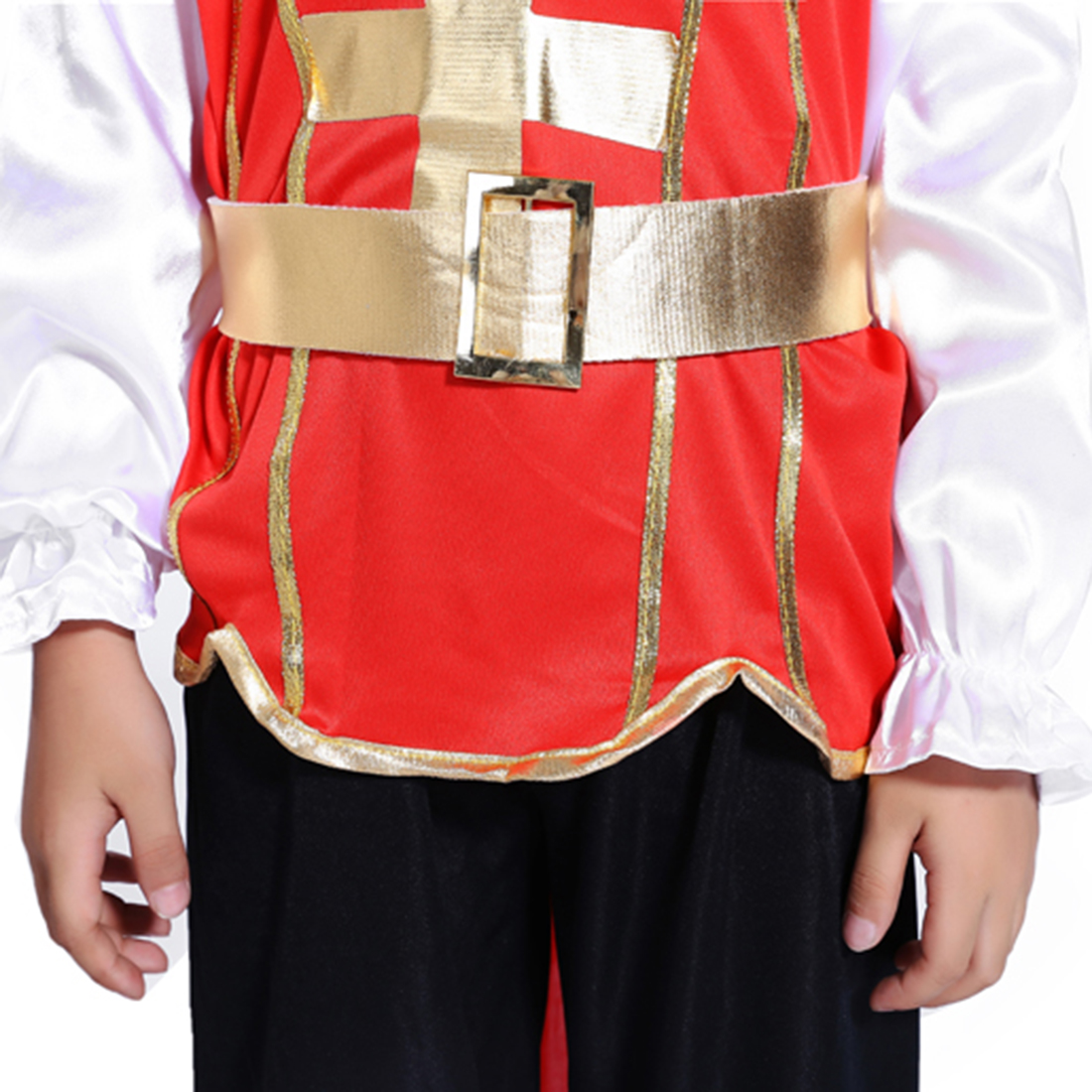 Halloween Pirate Cosplay Suit Handsome Little Samurai Costume Set with Pirate Blaster for 4-6 Years Old - M Size