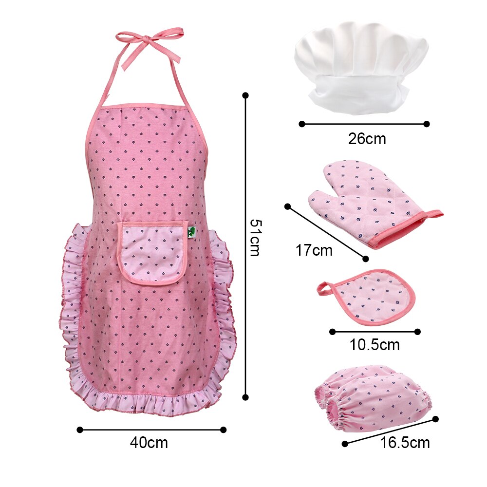 11pcs/set Making Pastry Chef Costume Set for Kids Girls Cooking Game for Kids Child Baking Set Baking Clothes Apron