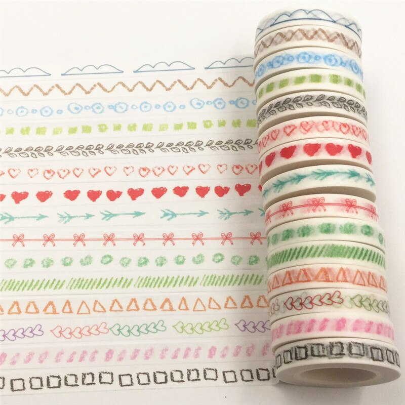 Basic pattern Decorative Adhesive Tape Masking Washi Tape DIY Scrapbooking Sticker Label School Office Supply