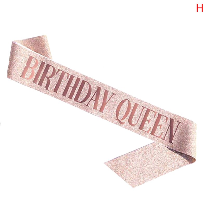 Ceinture en Satin pour anniversaire de 21 ans, fournitures de fête pour reine et fille, décoration d'anniversaire: H