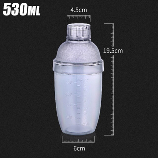 Cocktail shaker cocktail mixer graderad shaker te med mjölk fruktjuice harts shake cup säkra och hållbara barverktyg: 530cc