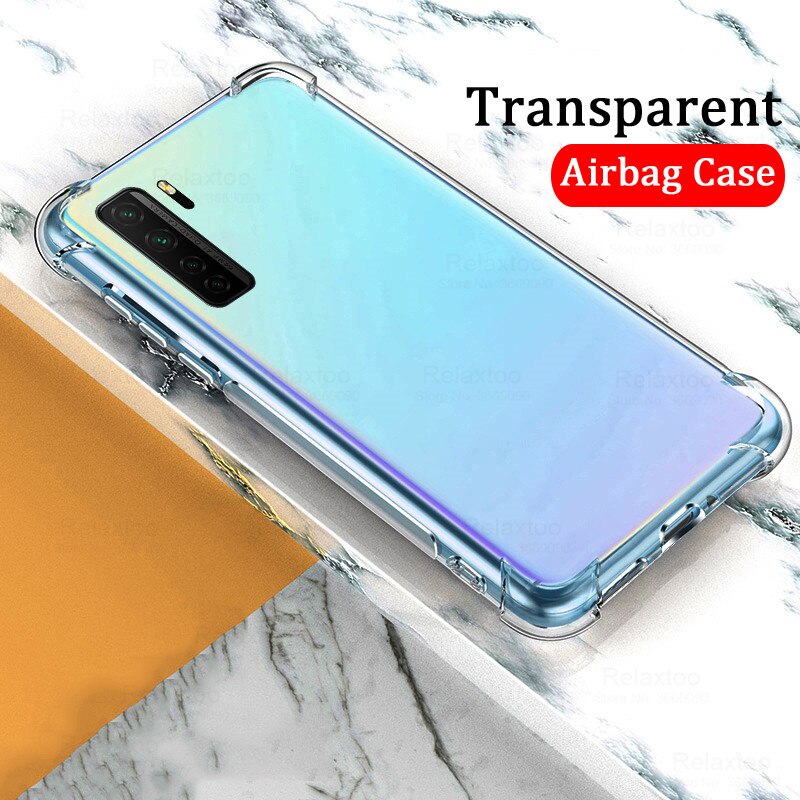 Caso de Huawei P40 Lite 5G de silicona suave de lujo transparente cuatro esquina Airbag para P40 Lite 5G caso de 6,5"