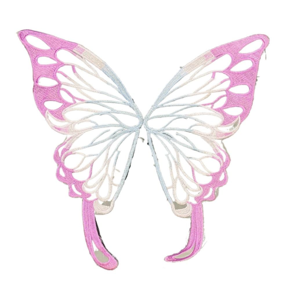 Large Butterfly Embroidery Appliques For Clothes Patches Lace Fabric Accessories For Wedding Dress Bridesmaid DIY Decor: Copper