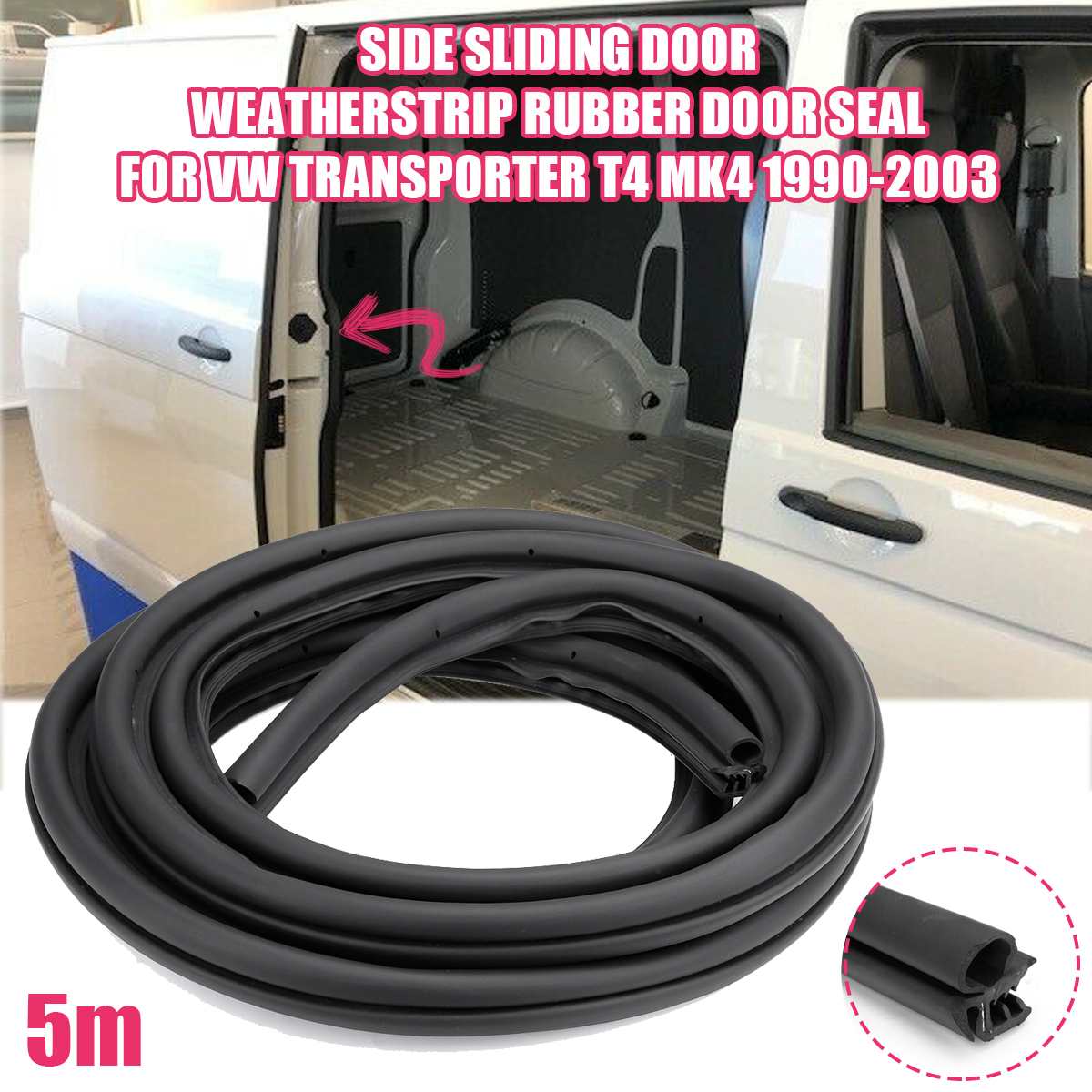 Bakluke låve døråpning gummipakning for vw transporter  t4 t5 mk4 1990-2003 for diesel plattform/chassis [ 1990-2003 ]: Skyvedør i siden