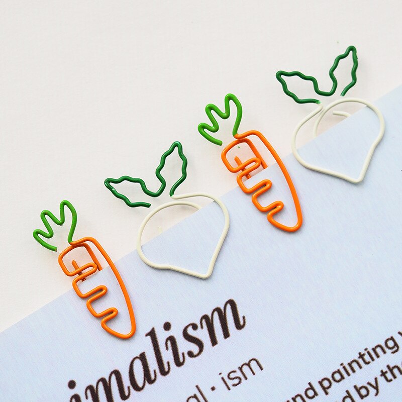 5 pièces Mignon Carotte Trombones Radis Blanc Modélisation Clip Mini Kawaii Signet Trombone Papeterie Bureau Fournitures Scolaires