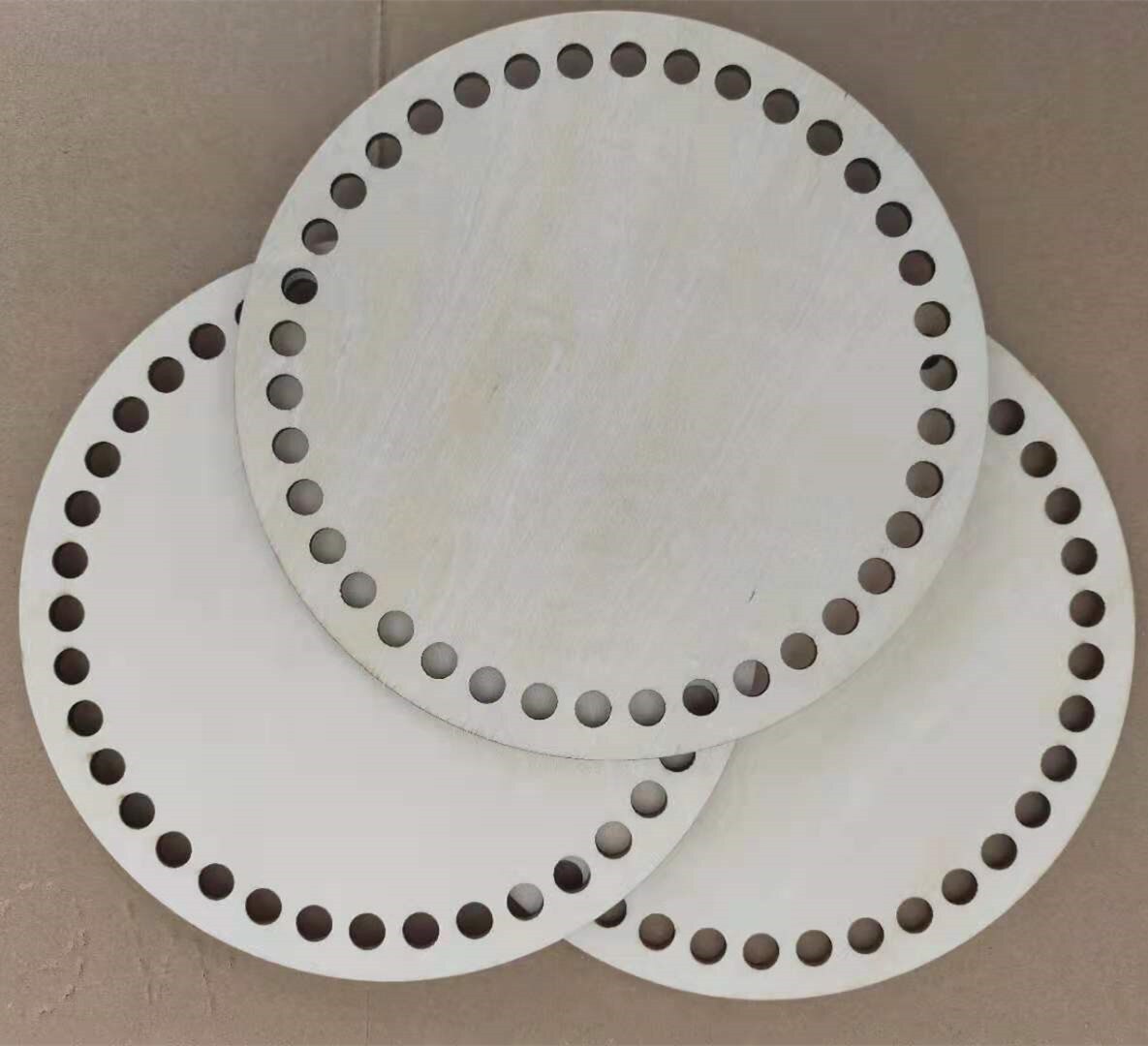 Fond de panier en bois naturel pour Crochet, Base de point rond en bois, 20 pièces