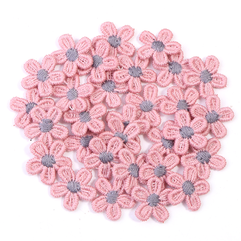 30Pcs Multicolor Flower Appliques Lace Floral Flower Embroidery Patch DIY Sewing Clothes Headwear Wedding Home Decorate Supplies: NICKEL