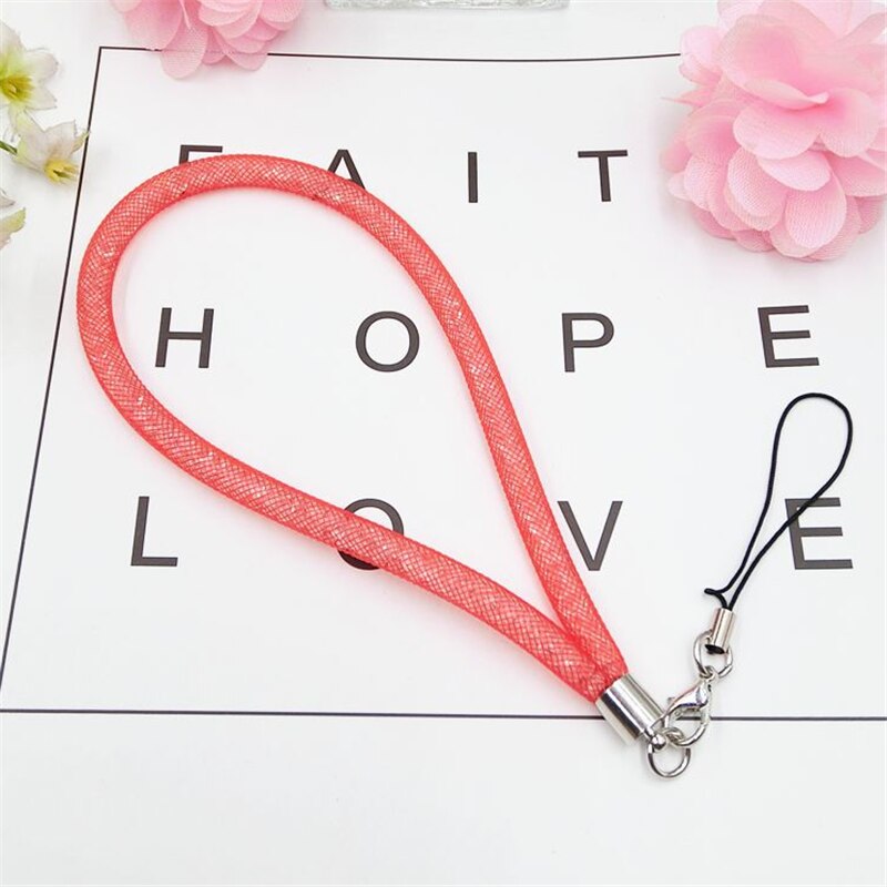 Mobiele telefoonriemen kristallen ketting kralen hanger sleutelhanger hangkoord lasso lanyard nekband badgehouder voor alle telefoons: K