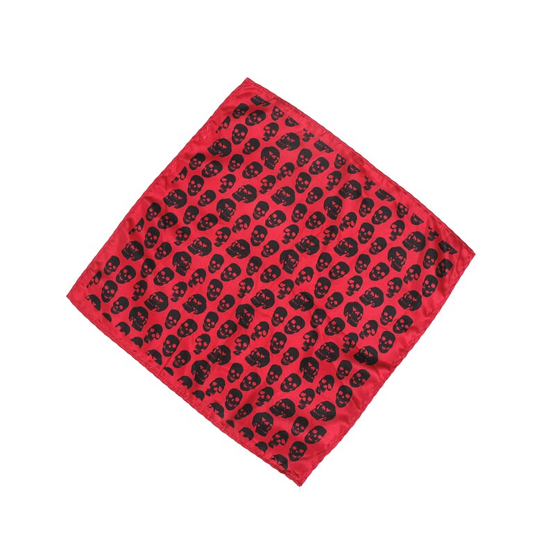 Neue herren Taschentuch Jahrgang Schädel Druck Tasche Platz Weiche Seide Taschentücher Hochzeit Party Geschäft Hanky Brust Handtuch