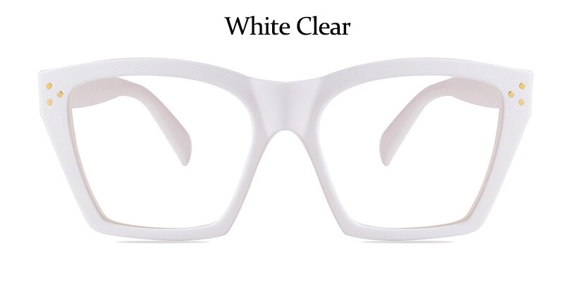 Lunettes léopard à monture carrée transparente pour femmes, verres optiques à la: White Clear