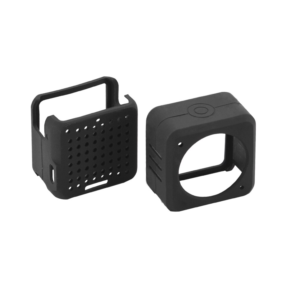 Weiche silikonhülle für dji action 2 , schwarze schutzhülle mit rahmen, kratzfest, zubehör für sport-action-kameras: A