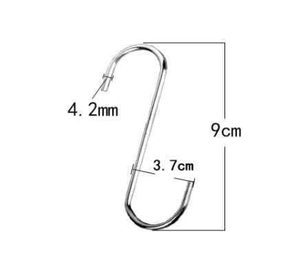 4 st rostfria hushållskrokar set för att hänga s form hängare hus kök kastrull hängare för köksskåp kontor: 9cm 4 st