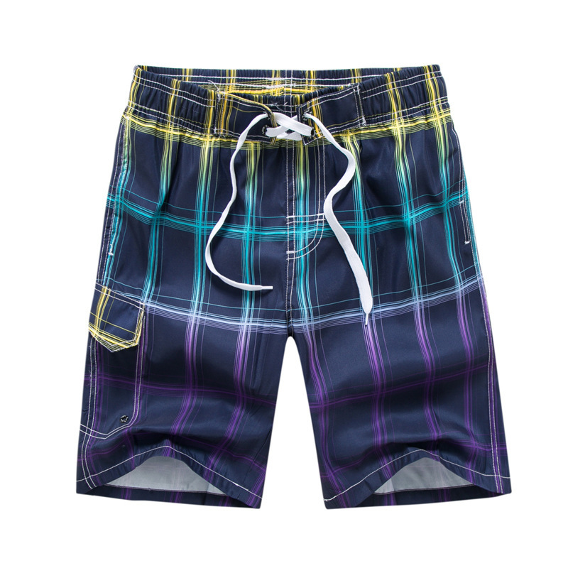 Plaid Print Zomer Strand Board Shorts Mannen Zwemmen Shorts Qiick Droog Badmode Bermuda Surf Suits Zwembroek Mannelijke Sport Shorts: Violet / Xxl