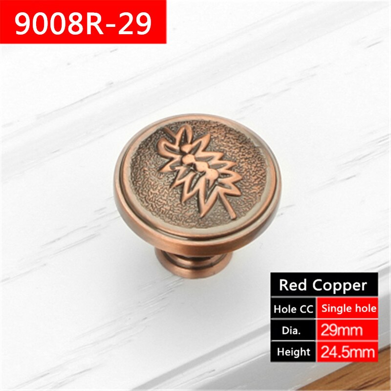 Maçanetas para armários e móveis, puxadores de gaveta para armários, máquinas de bronze e cobre vermelho: 9008R-29