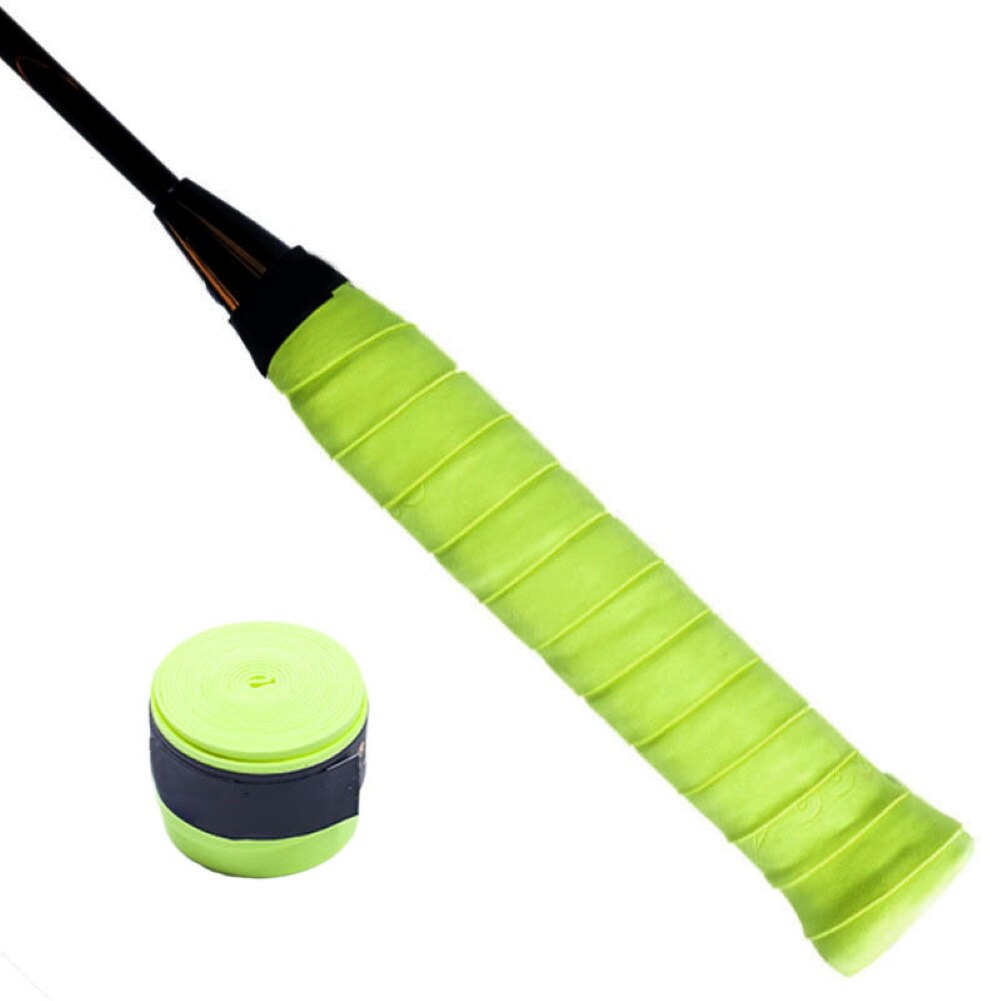 1 pc raquete de tênis overgrips anti-skid suor fita absorvido envolve badminton raquete sobre aderência pesca skidproof suor banda aperto: Flourescent Green