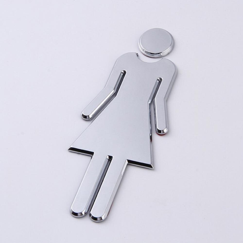 12cm Pair 3D Man Women Toilet Signs Bathroom Indicator Signpost Self Adhesive Toilet Door Sign Plate for Hotel Office Restaurant