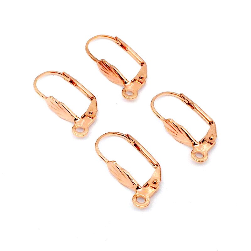 20pcs/lot Surgical Stainless Steel Leverback Ear Wire Silver Tone French Lever Earring Hooks Clasp for DIY Jewelry Making Crafts: 5 ye hua rose gold