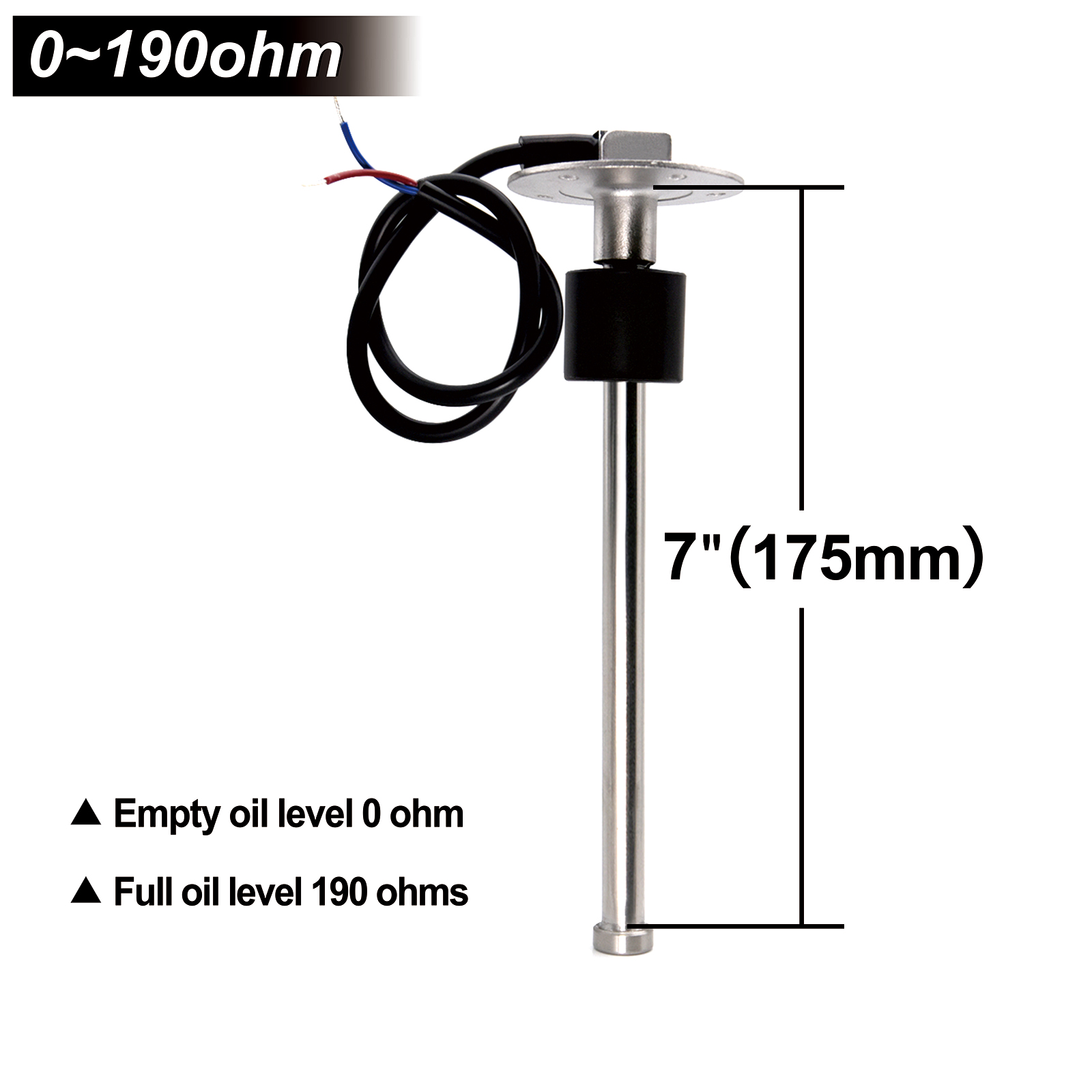 0-190 Ohm Kraftstoffstandsensor/Wasserstand Edelstahl A5 Sensor für Auto Auto Stiefel Wassertank Füllstandsanzeige Kraftstoffstandsanzeige: MULTI