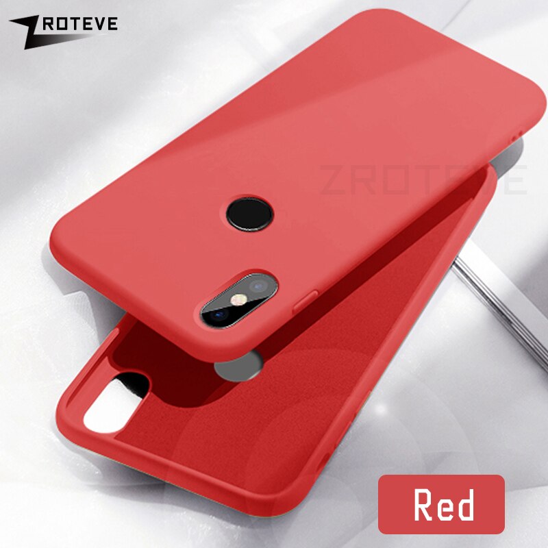 Mi 6X przypadku ZROTEVE płynnego silikonu pokrywa dla Xiaomi Mi6 Mi6X przypadku Xiomi A2 globalny Slim miękka pokrywa dla Xiaomi Mi 6X Mi A2 przypadki: For Xiaomi Mi 6 / Czerwony