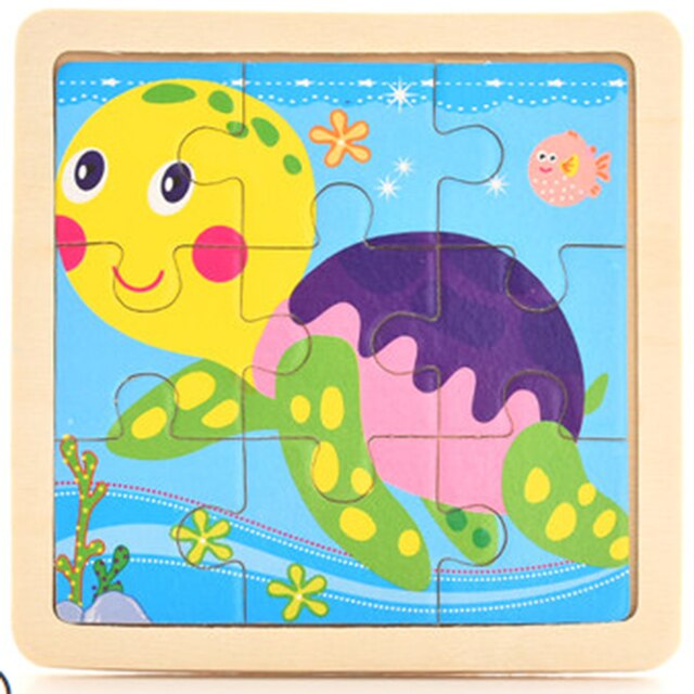 Giocattoli per bambini puzzle in legno puzzle 3D in legno animali da cartone animato per bambini/puzzle di trasporto giocattoli educativi: Sea turtle