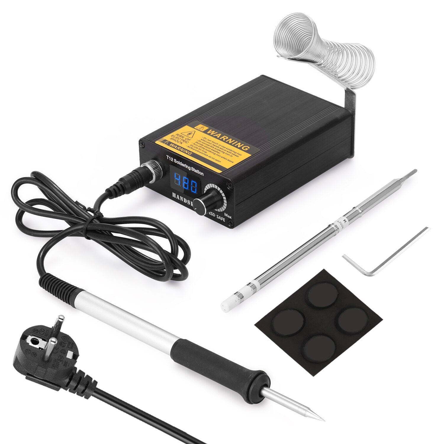 T12 Infrared Soldering Station Portable Bga Rework Station Welding Tools with Soldering Tips Iron: EU Plug