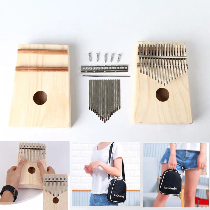 DIY Kalimba Kit Simple Assembly 10 17 Keys Africa Kalimba Wood Finger Thumb Piano Handwork DIY Musical Instruments For Kids