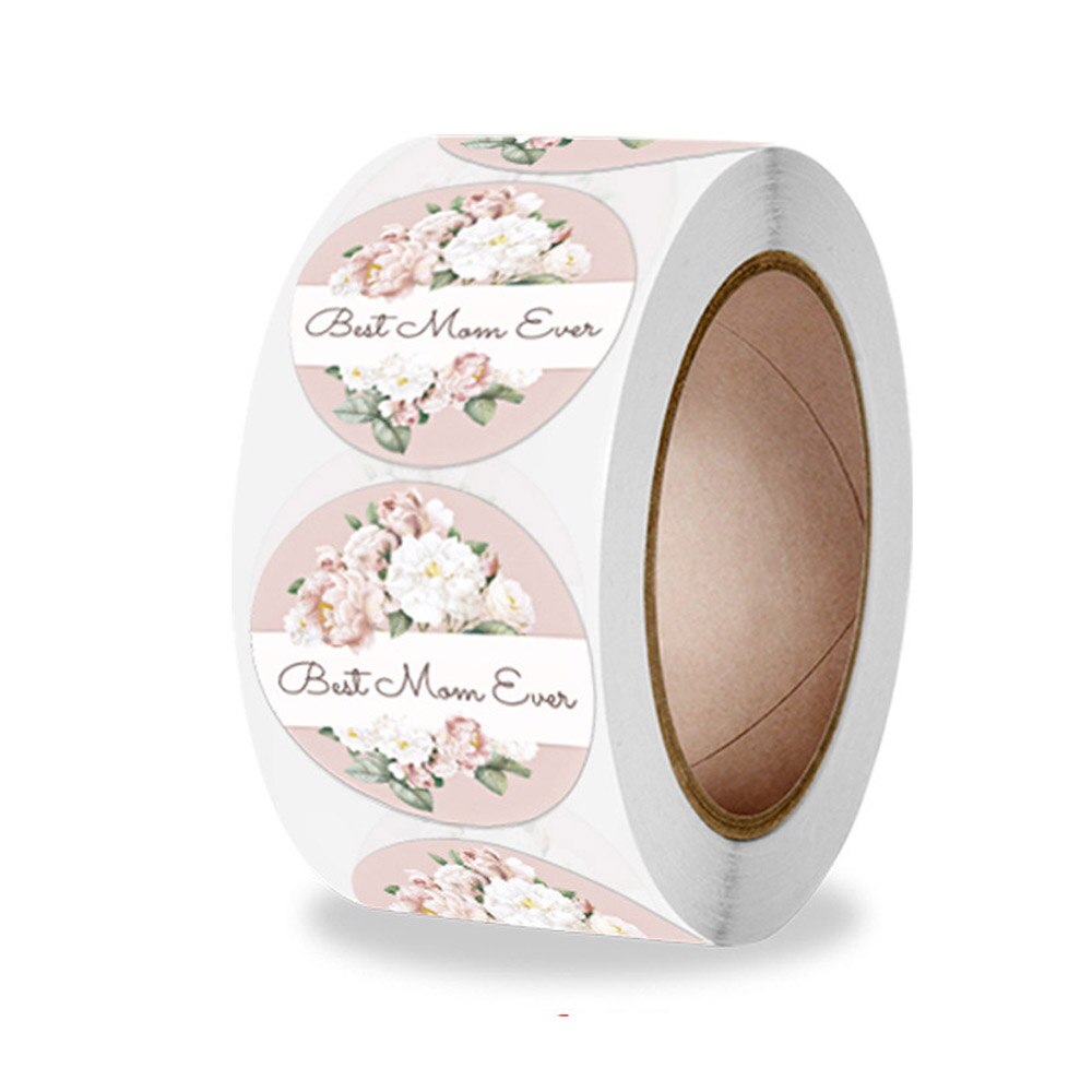 100-500pcs Thank You Round Sticker Scrapbook Envelope Seal Sticker Flower Decoration Stationery Label Stickers: QY1050-500pcs