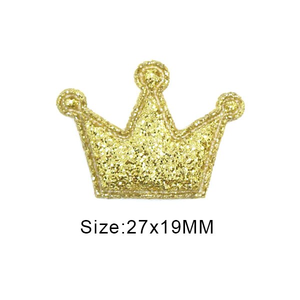 50 Stuks Glitter Gewatteerde Patches Kleurrijke Crown Bling Applicaties Sequin Patches Voor Kleding Diy Hoofddeksels Accessoires Bruiloft Decor: Small Gold Crown