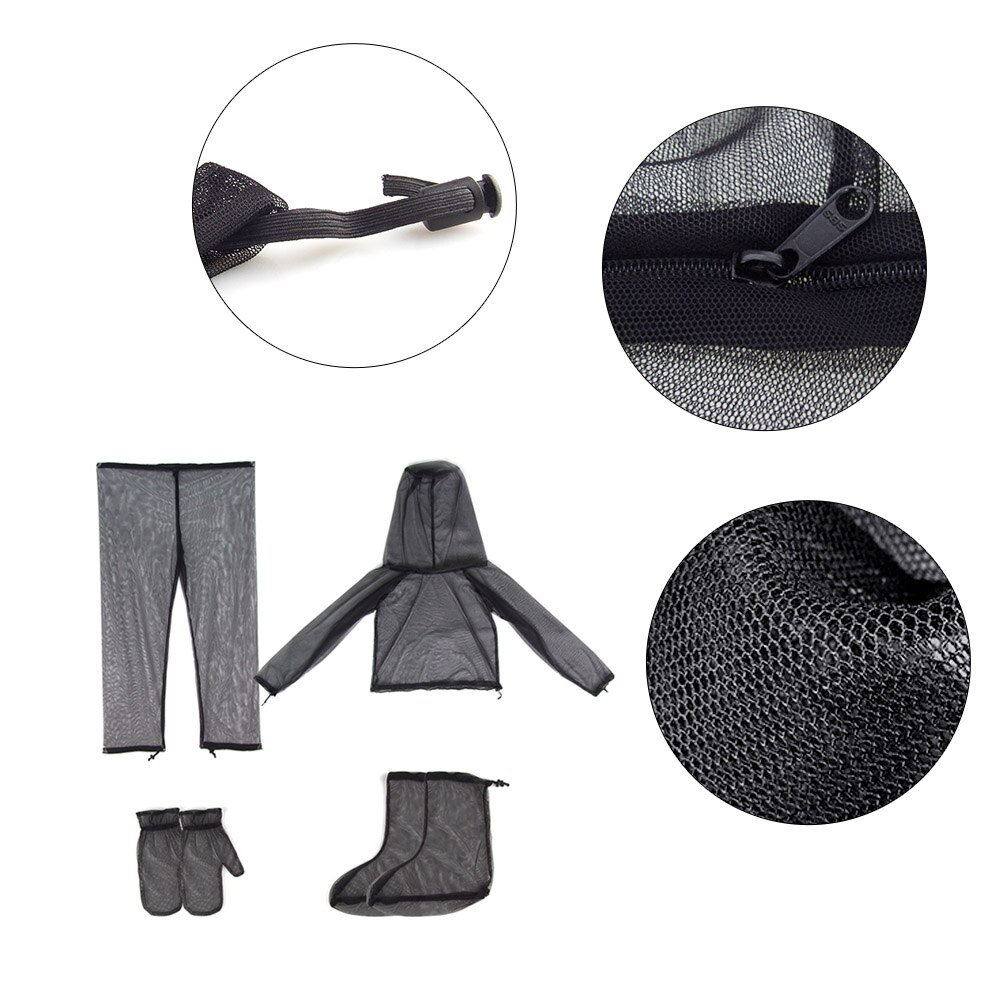 Lixada Anti-moustique Anti-abeille Perspective costumes pour l'aventure en plein air Camping pêche moustique vêtements costume léger