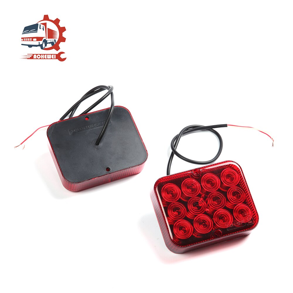 AOHEWEI – feux antibrouillard étanches pour remorque, pour camion, bateau, caravane, feux arrière, lanterne d&#39;avertissement de sécurité, 12 puces LED, 1 paire