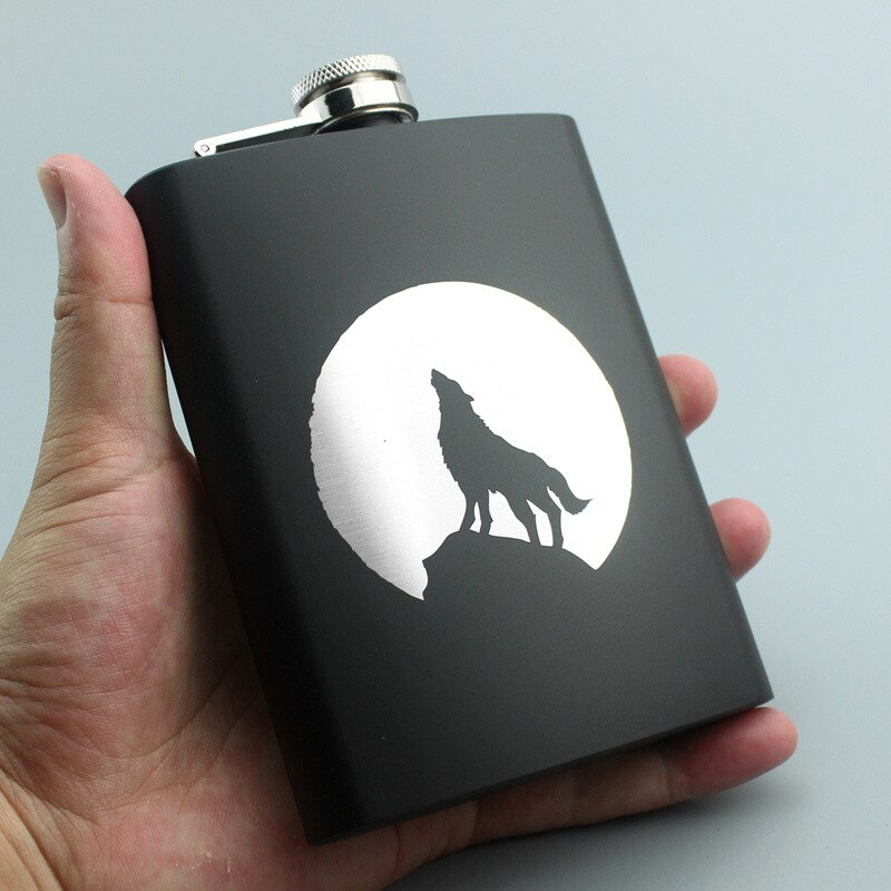 8oz Stainless Steel Hip Flask Black Paint Alcohol Flagon Whiskey Wine Bottle Travel Drinkware For: Style 6